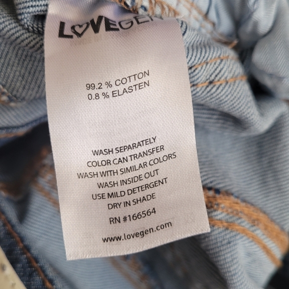 LOVEGEN BLUE JEANS SIZE 7/29 Straight 9.5" Rise Pockets / Zip Closure - Picture 10 of 11